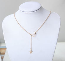 Load image into Gallery viewer, Simple Moon Star Necklace Clavicle Chain Short Necklace
