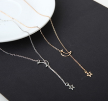 Load image into Gallery viewer, Simple Moon Star Necklace Clavicle Chain Short Necklace
