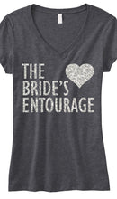 Load image into Gallery viewer, BRIDE&#39;S ENTOURAGE Glitter Gray V-neck Shirt
