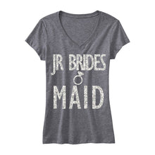 Load image into Gallery viewer, JR BRIDESMAID Glitter VNeck Shirt in Gray
