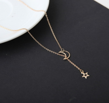 Load image into Gallery viewer, Simple Moon Star Necklace Clavicle Chain Short Necklace
