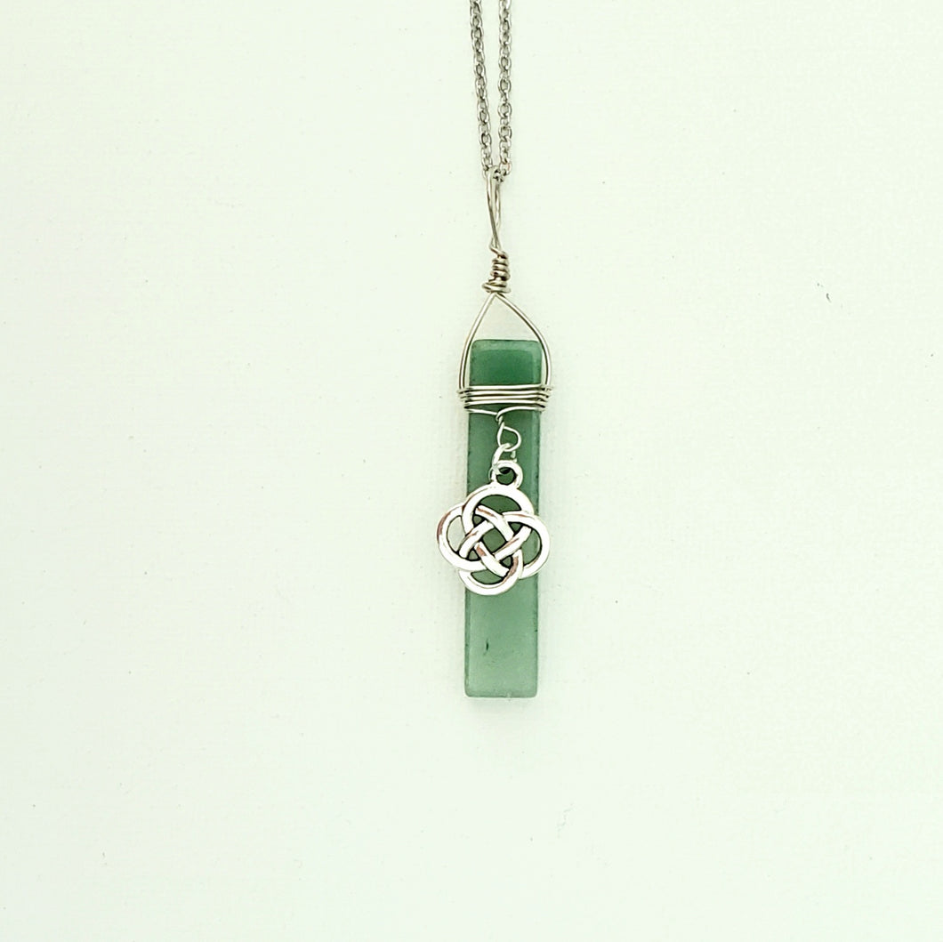 Handmade Celtic Necklace Irish Necklace Celtic Knot Green Stone