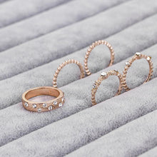 Load image into Gallery viewer, Five Piece Rose Gold Ring Set
