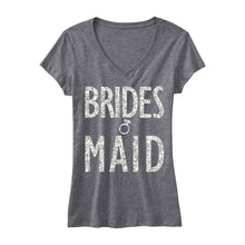 Load image into Gallery viewer, BRIDESMAID Glitter Gray VNeck Shirt
