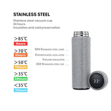 Load image into Gallery viewer, Rhinestone Stainless Steel Smart Temperature Water Bottle
