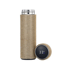 Load image into Gallery viewer, Rhinestone Stainless Steel Smart Temperature Water Bottle
