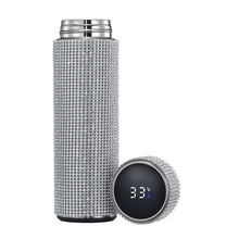 Load image into Gallery viewer, Rhinestone Stainless Steel Smart Temperature Water Bottle
